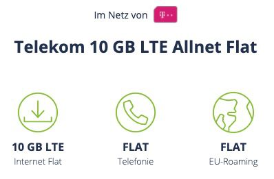 🔥 Telekom Allnet Flat mit 10GB LTE für 9,99€ mtl. oder mit gebührenfreier Barclay VISA für 7,99€ mtl.