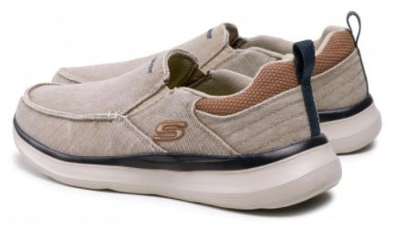 Skechers Larwin Canvas Halbschuhe in Beige für 40€ (statt 70€)