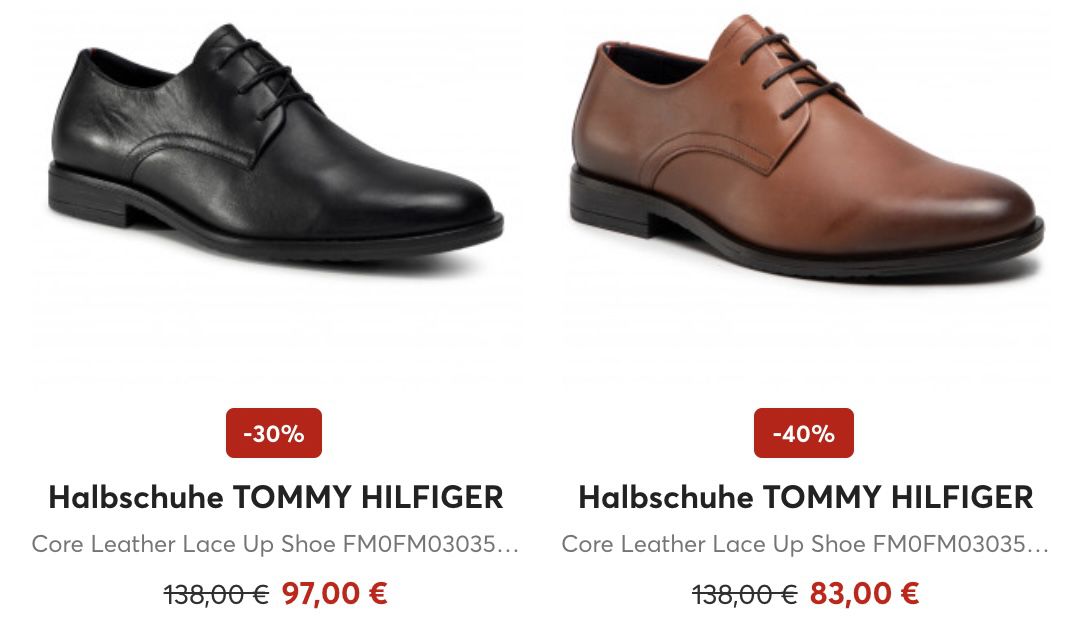 🔥 Bis 60% Rabatt auf Leder Schnürer   z.B. Tommy Hilfiger Signature für 116€ (statt 150€)