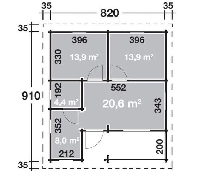 Wolff Finnhaus Ferienhaus Vogelsberg 92 B x T: 820 cm x 910 cm für 49.999€ (statt 57.000€)