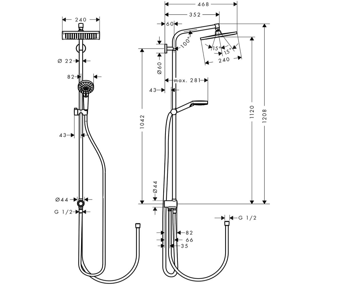 hansgrohe wassersparendes Duschsystem Crometta E 240 Reno für 197,80€ (statt 236€)