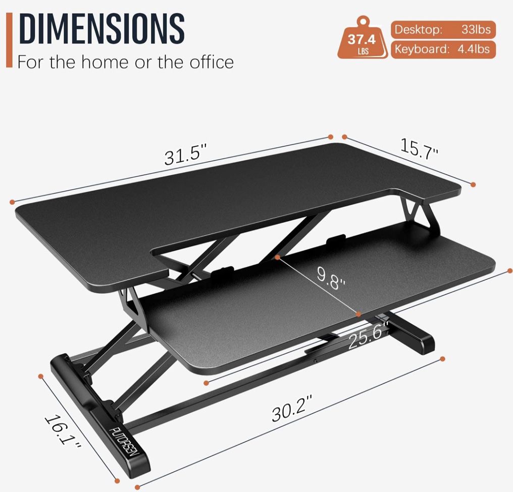 PUTORSEN Ergonomischer höhenverstellbarer Sitz Steh Arbeitsplatz für 49,93€ (statt 100€)