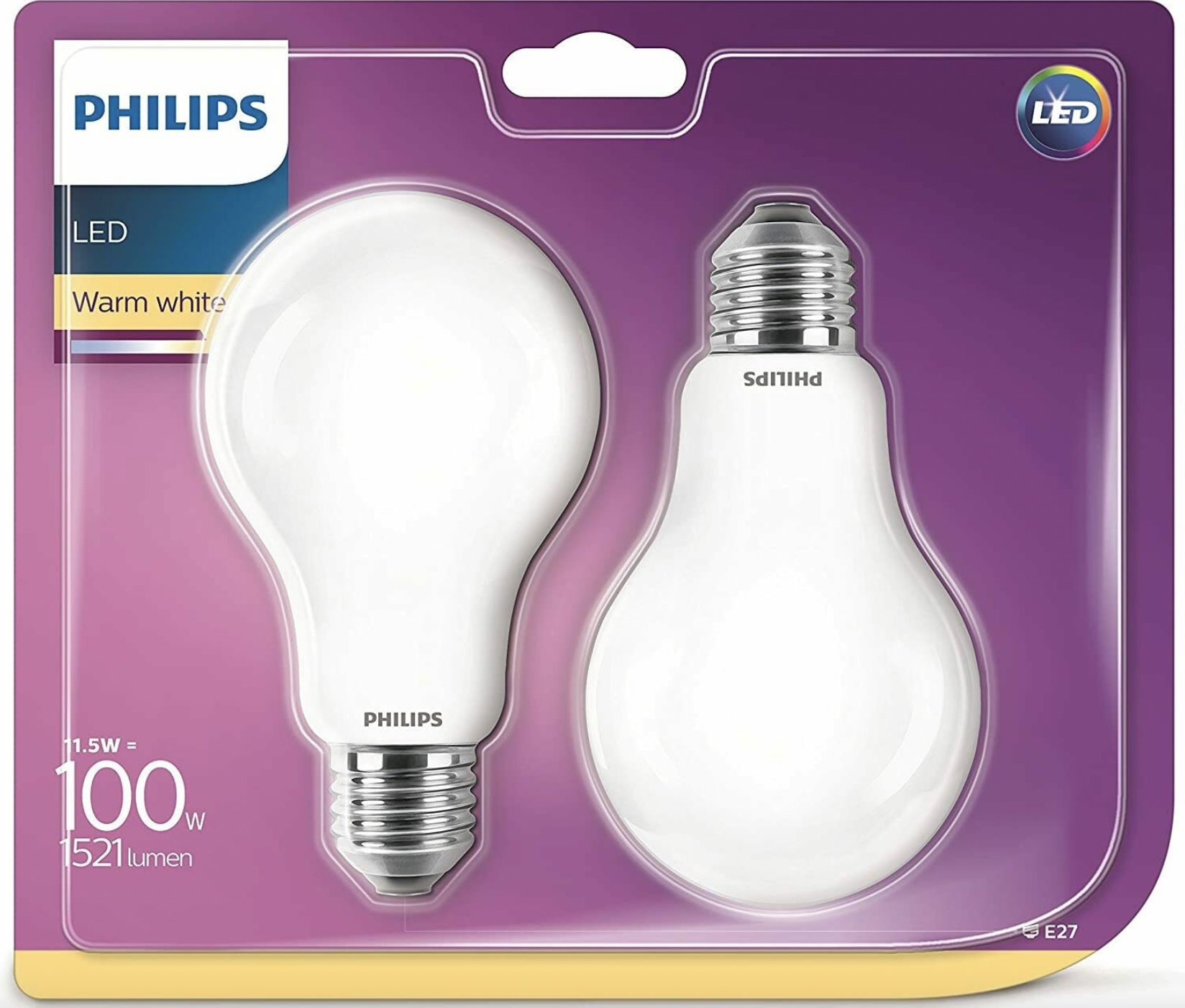 4er Pack Philips E27 Leuchtmittel mit 13W = 100W für 11,98€ (statt 25€)