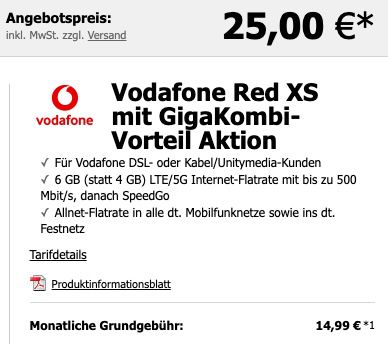 GigaKombi: Samsung Galaxy A52s 5G 128GB für 25€ + Vodafone Red XS mit 6GB LTE/5G für 14,99€ mtl. + GRATIS Google Nest hub
