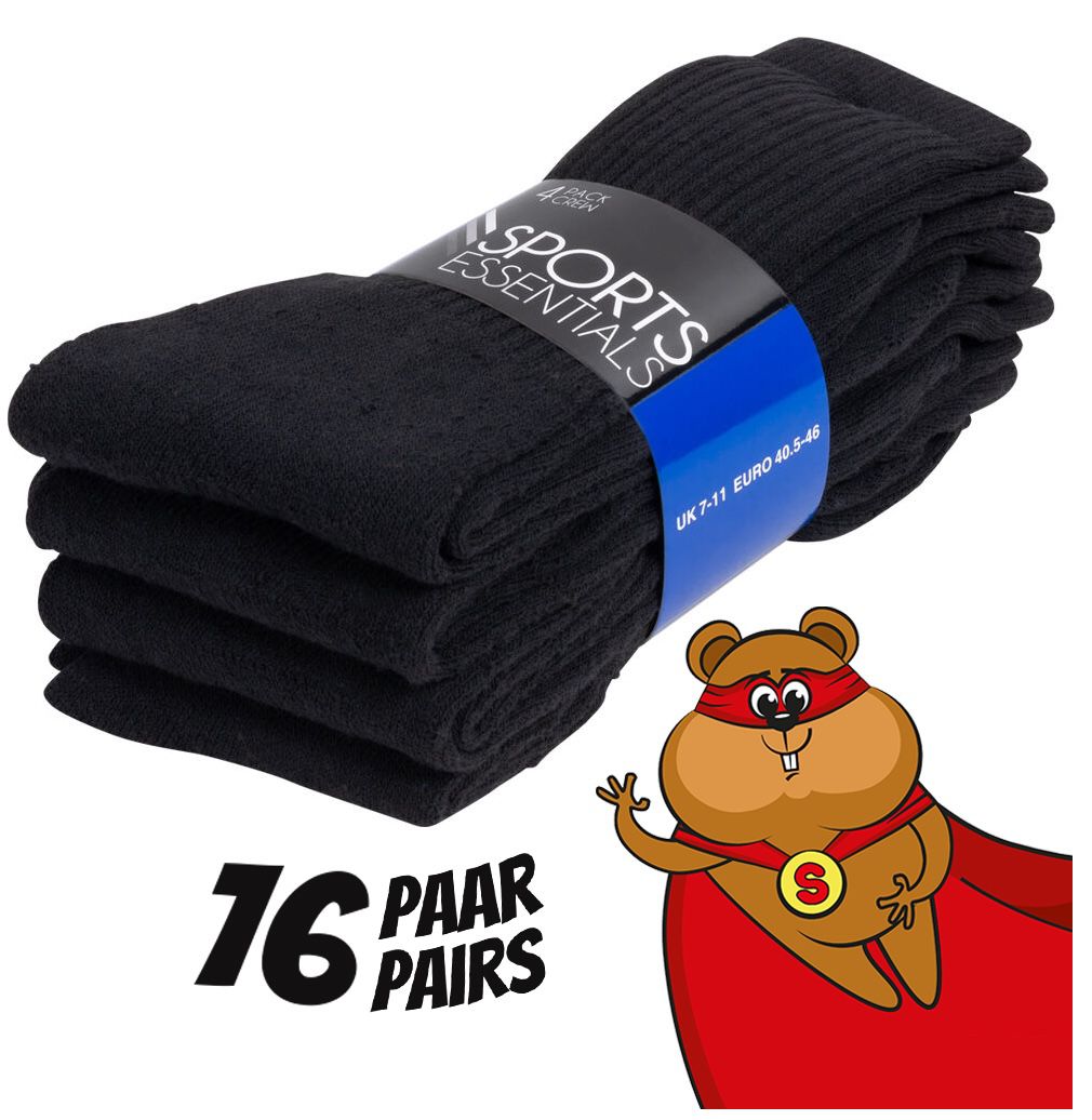 16er Pack SPORTS ESSENTIALS Crew Sportsocken für je 7,77€ + VSK