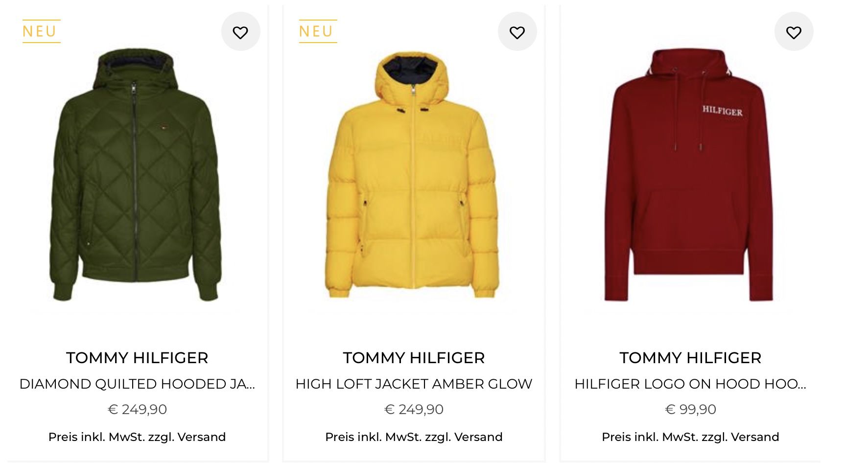 20% Extra Rabatt auf Tommy Hilfiger z.B. Diamond Quilted Hooded Jacket für 199,92€ (statt 250€)