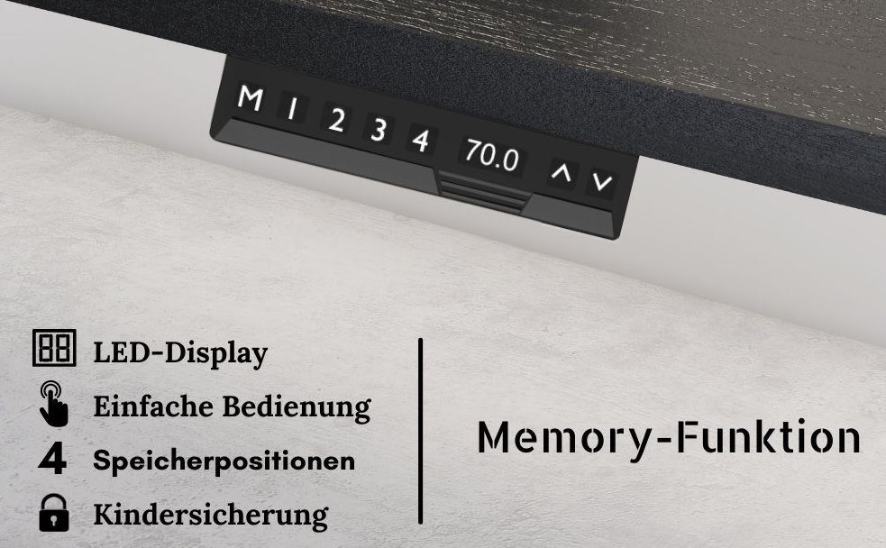 ergofino DT20 elektrisch höhenverstellbarer Schreibtisch inkl. 140x80 cm Tischplatte ab 339€ (statt 399€)