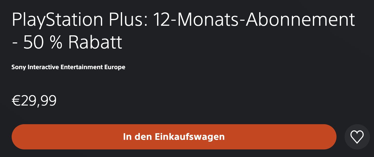 12 Monate PlayStation Plus für 29,99€   für Kunden ohne laufendes Abo