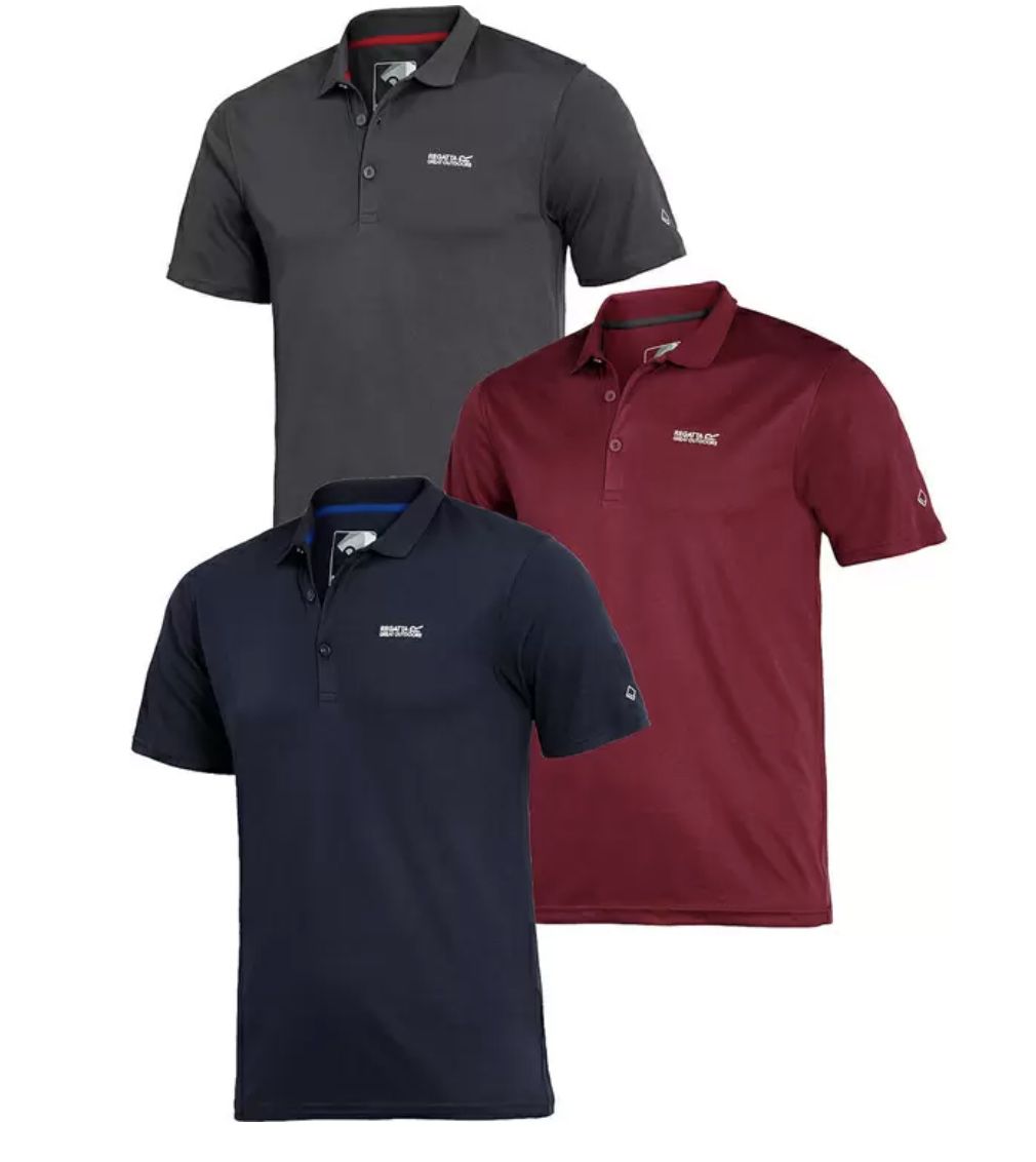 3er Pack Regatta Funktions Poloshirts für 40€ (statt 51€)