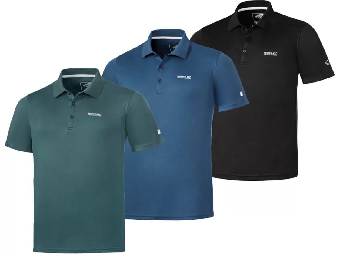 3er Pack Regatta Funktions Poloshirts für 40€ (statt 51€)