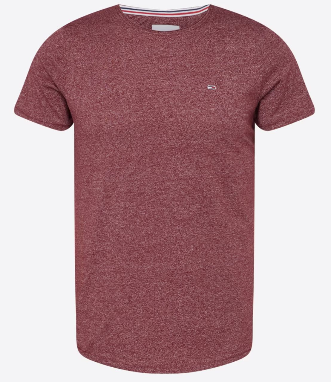 Tommy Jeans Herren T Shirt Slim Jaspe C Neck in Weinrot für 20,93€ (statt 28€)