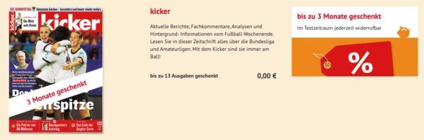 ⚽ 13 Ausgaben vom Kicker Abo direkt komplett gratis (statt normal 74€)