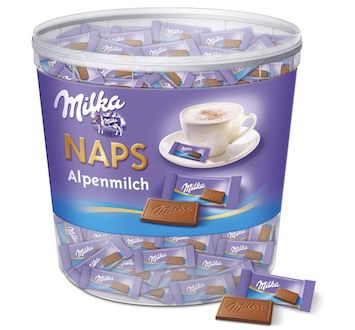 Milka Schokolade bei Amazon   z.B. 1kg Milka Naps Alpenmilch ab 10,52€ (statt 20€)
