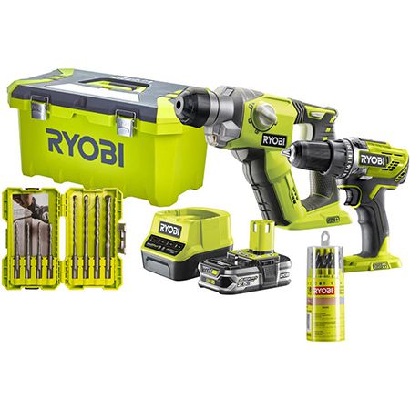 🧰 Ryobi Akku-Kombokit R18DDSDS-125T mit Kombihammer + Bohrschrauber für 179,99€ (statt 230€)