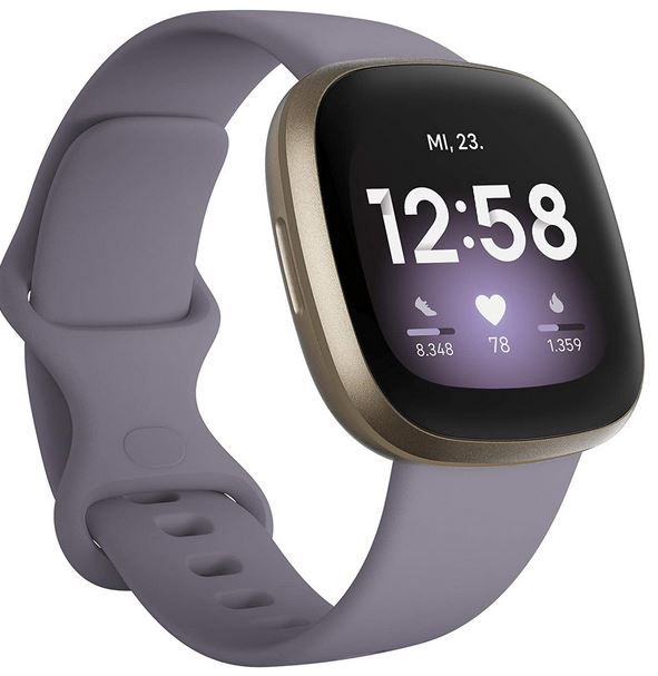 FITBIT Versa 3 Smartwatch mit Aluminium Gehäuse in Distel Grau für 156€ (statt 220€)