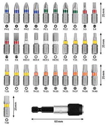 Bosch Professional Schrauberbit Set (32 tlg.) für 9,95€ (statt 14€)