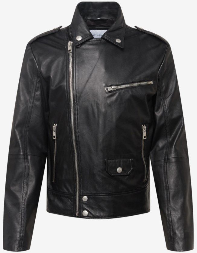 Calvin Klein Lederjacke in Schwarz für 319,20€ (statt 399€)