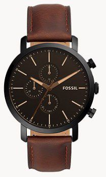 Fossil Herrenuhr Luther Chronograph mit Lederarmband in Braun ab 83€ (statt 118€)