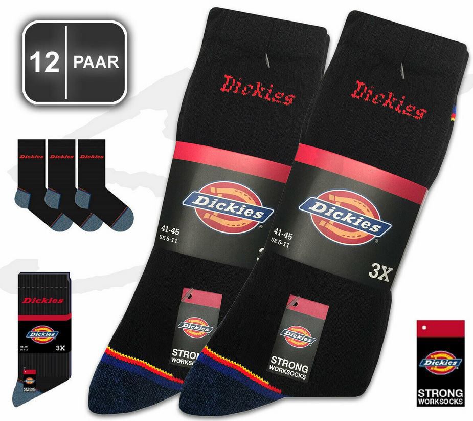 Dickies Strong Work 12er Pack Arbeitssocken für 23,95€ (statt 27€)   bis Gr. 50!