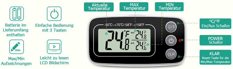 2er Pack: ORIA digitales Kühl  und Gefrierschrankthermometer für 8,39€   Prime