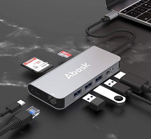 Abask 8in1 USB C Hub mit 100W PD für 22,49€ (statt 45€)