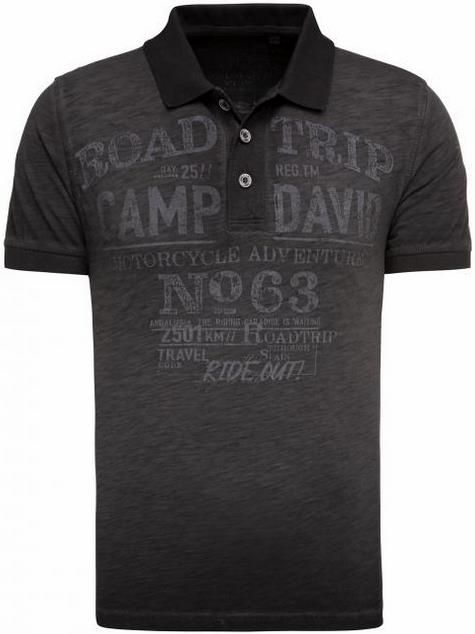 Camp David Poloshirt aus Flammgarn mit Used Prints in drei Farben für 36,95€ (statt 70€)