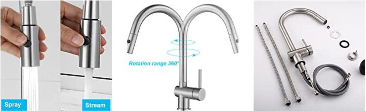 ‎ONECE ‎HM0010 ausziehbare Küchenarmatur mit Brause für 43,79€ (statt 73€)