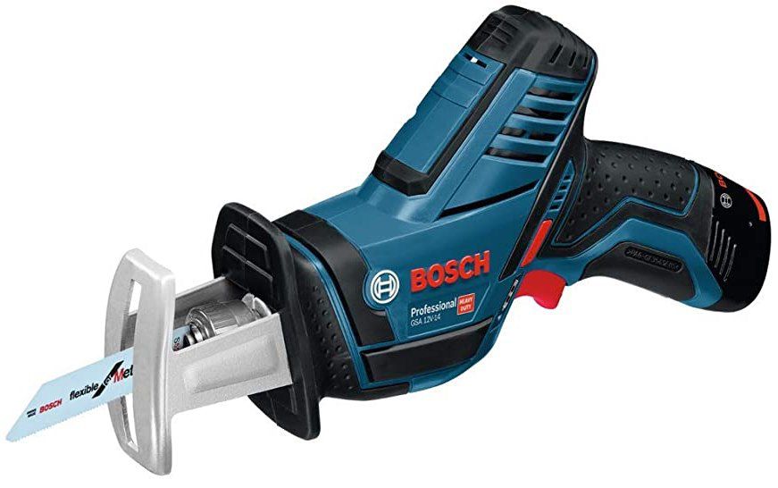 Bosch Professional 12V System Akku Säbelsäge GSA 12V 14 mit 2 Sägeblätter, 2x 3.0Ah Akkus & Ladegerät in L BOXX für 124,99€ (statt 167€)