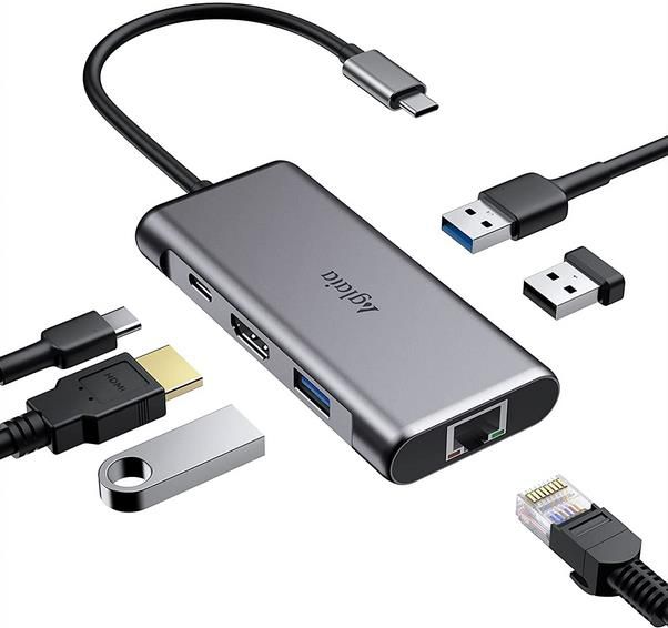 Aglaia 6 in 1 USB C Adapter mit HDMI 4K, Gigabit Ethernet für 20,62€ (statt 24€)   Prime