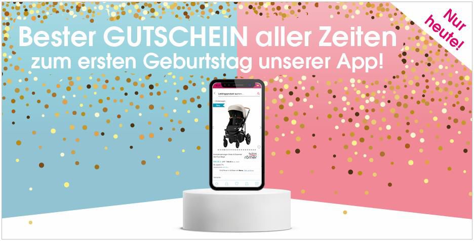 Babymarkt Jubiläumsgutscheine: 10% im Online Shop und 12% per App   nur heute!