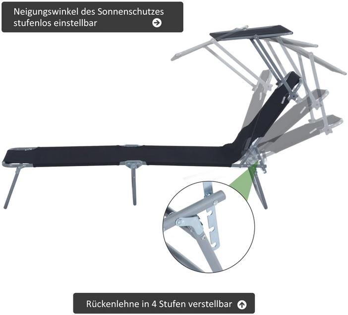 Outsunny Sonnenliege mit Sonnenschutz für 27,99€ (statt 35€)