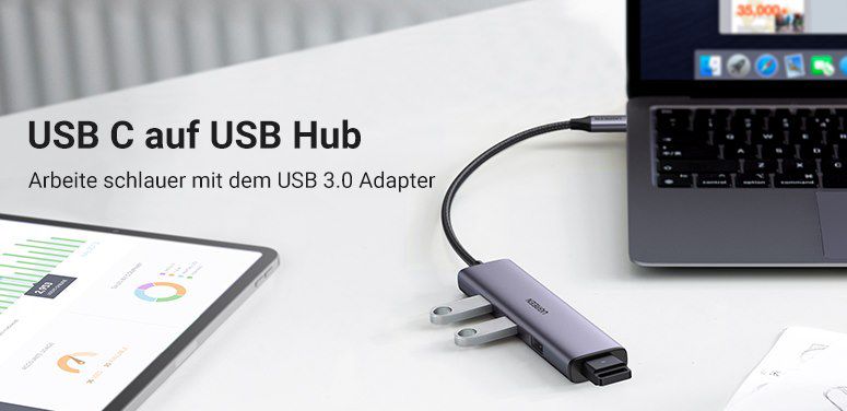 UGREEN USB C auf USB Adapter mit 4 Ports für 12,99€ (statt 19€)   Prime