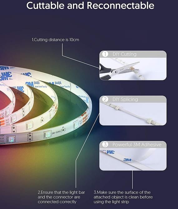 ‎Teckinlife LED Lichtleiste mit Fernbedienung und Steuerbox für 5,99€ (statt 9€)