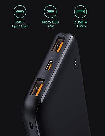 Aukey USB C Powerbank mit 10.000mAh & 18W Power Delivery 3.0 für 14,99€ (statt 30€)   Prime