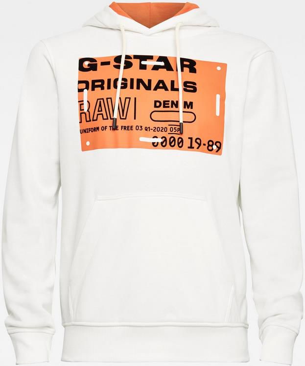 G star Raw Originals HOODIE 111 in Weiß für 69,99€ (statt 99€)