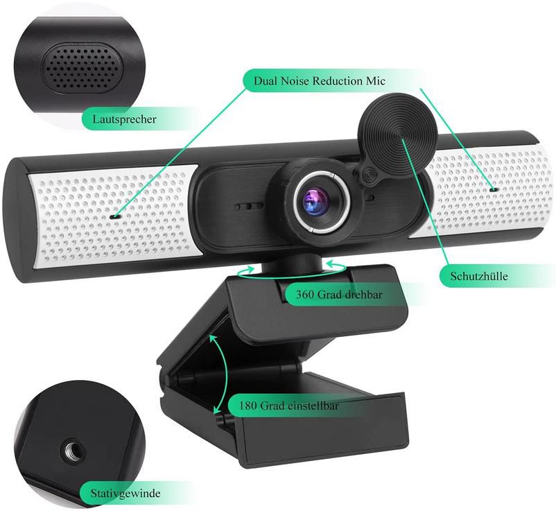 AirCover Webcam 1080P mit Mikrofon und Sichtschutzabdeckung für 31,85€ (statt 54€)
