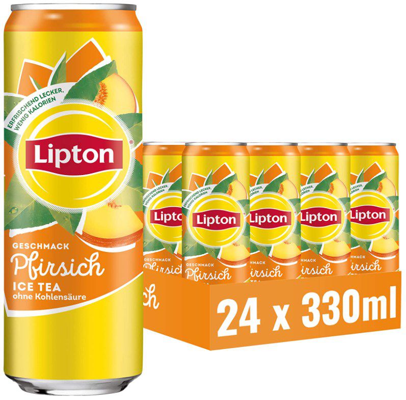 24er Lipton Ice Tea Pfirsich 0,33L für 13,79€ (0,57€ pro Dose) zzgl. 6€ Pfand