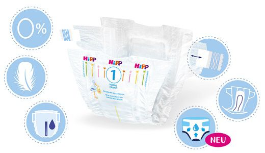 Mit dem HiPP Mein BabyClub gratis Windel Testpaket + Feuchttücher + 2,48€ VSK