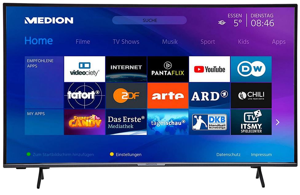 MEDION X15556   58Zoll UHD smart TV HDR für 399,94€ (statt 470€)