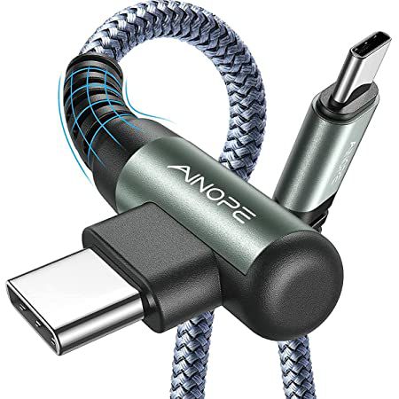 2er Pack: Ainope USB C zu USB C Kabel (rechtwinklig) für 6,49€ (statt 13€)   Prime