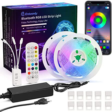 2x 5m Enteenly LED RGB Streifen mit Fernbedienung & App für 14,99€ (statt 30€)