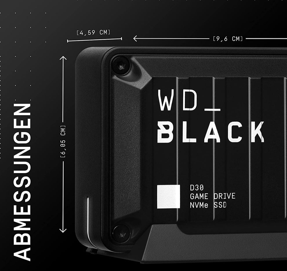 WD BLACK D30 1 TB Game Drive SSD kompatibel mit Xbox Series X|S und PlayStation 5 ab 99,90€ (statt 135€)