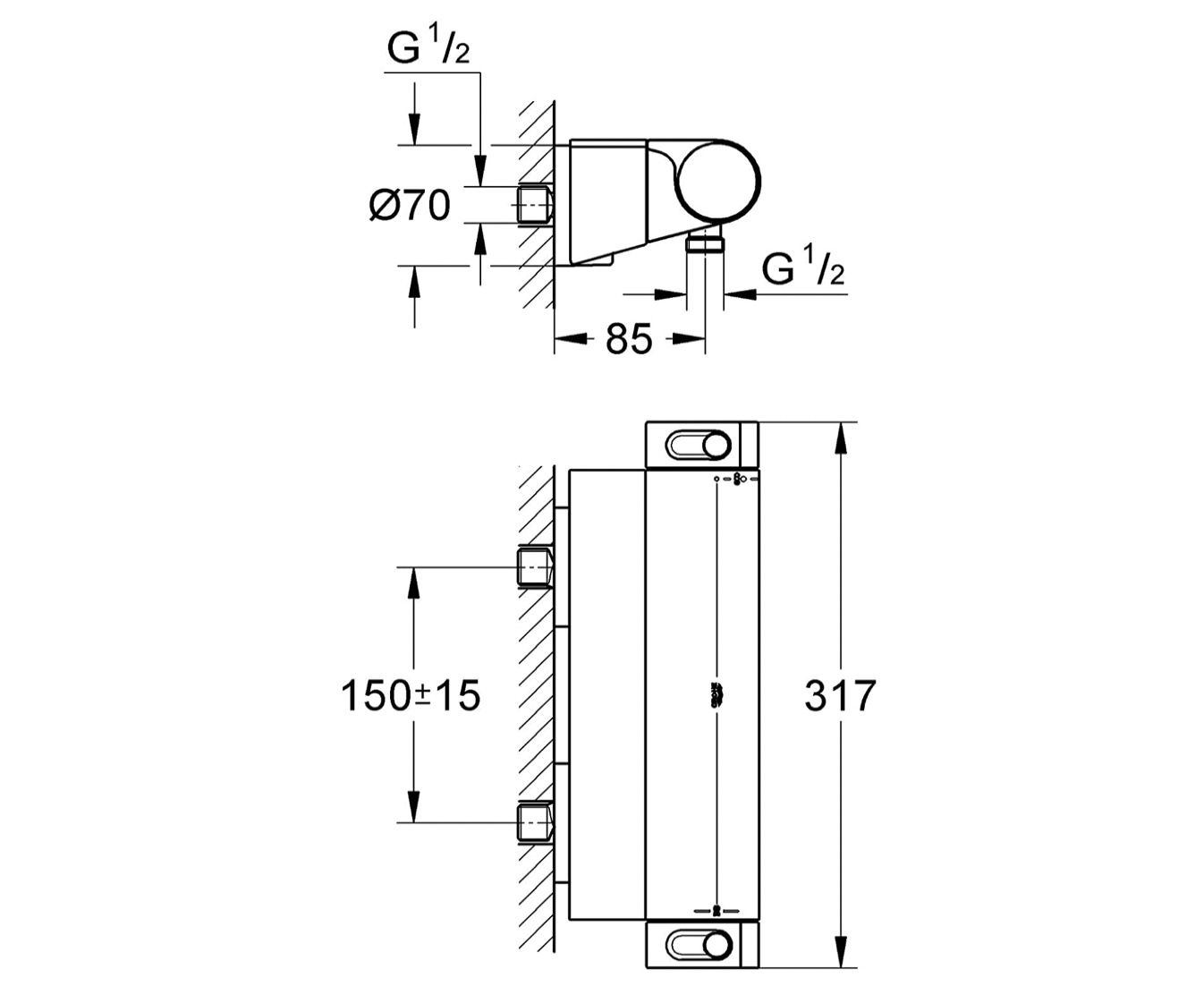 Grohe Grohtherm 2000 Thermostat Brausearmatur mit EasyReach Ablage für 169,99€ (statt 199€)