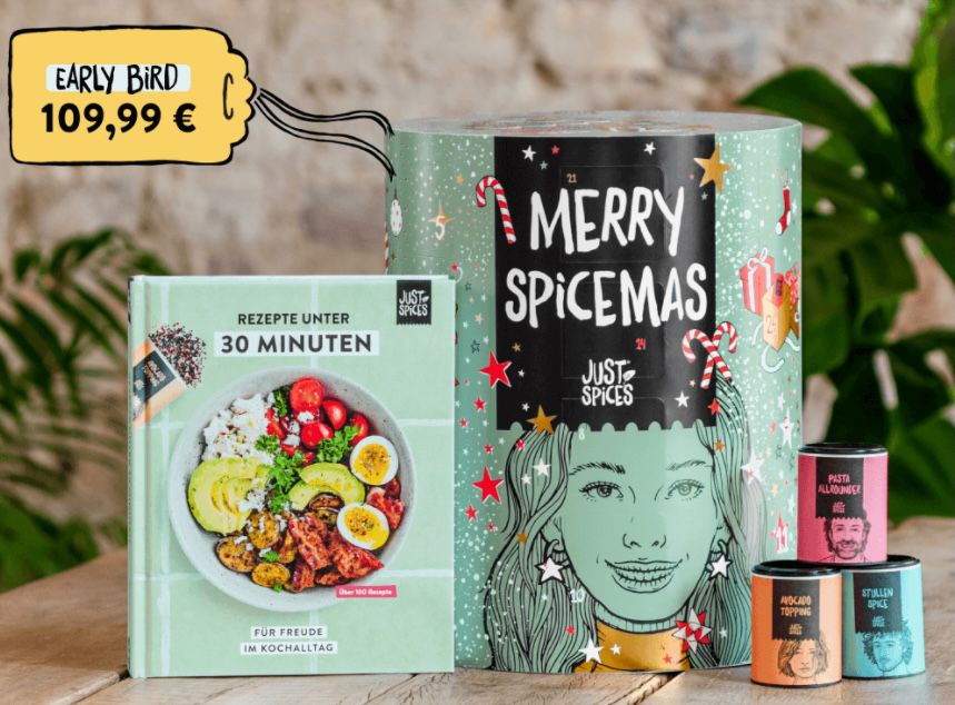 Just Spices Gewürz Adventskalender 2021 groß für 109,99€ (statt 150€) + GRATIS 6er Allrounder Gewürzbox (Wert 31€)