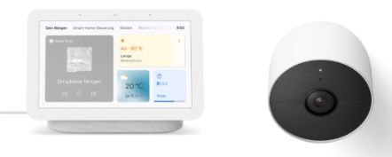 Google Nest Doorbell (mit Akku) + Google Nest Cam (mit Akku) + Google Nest Hub (2. Gen) für 349€ (statt 474€)