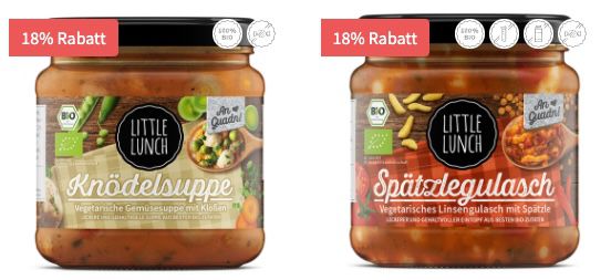 Neu: Little Lunch Knödelsuppe, Spätzlegulasch und Gröstl Topf für je 2,69€ (statt 2,99€)