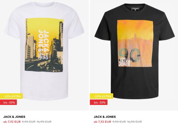 Jack & Jones und s.Oliver T Shirts ab 7,92€ + keine Versandkosten