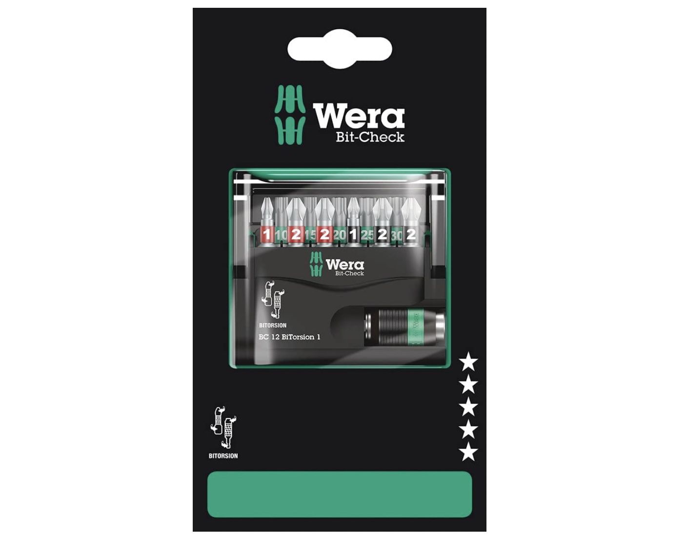 Wera Bit Check 12 BiTorsion 1 SB Bit Set 1/4 (6.3 mm) inkl. Bithalter für 16,32€ (statt 27€)