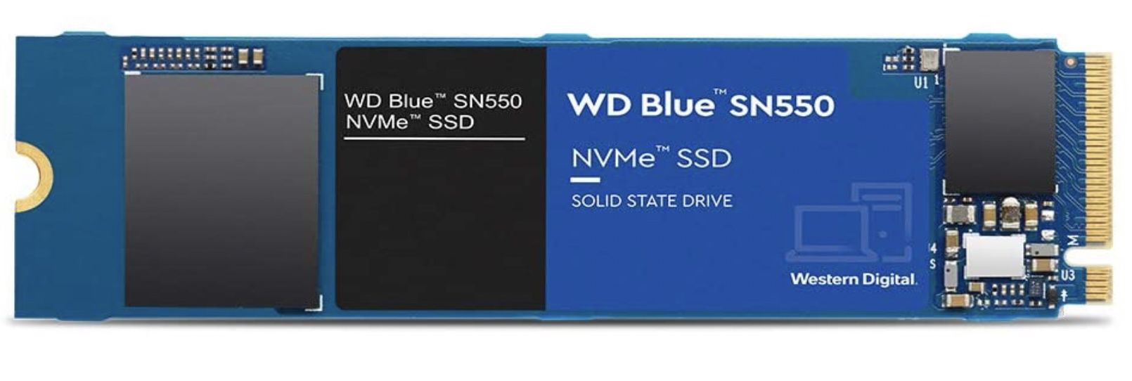 WD Blue WDS200T2B0C Festplatte SN550 mit 2 TB NVMe SSD, Gen3 x4 PCIe, M.2 2280, 3D NAND für 159,99€ (statt 173€)