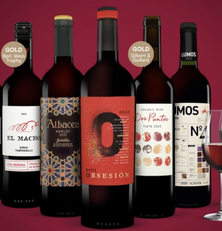 Vinos Rotwein Paket mit 6 Flaschen für 24,99€ (statt 35€) + 2 Weingläser gratis